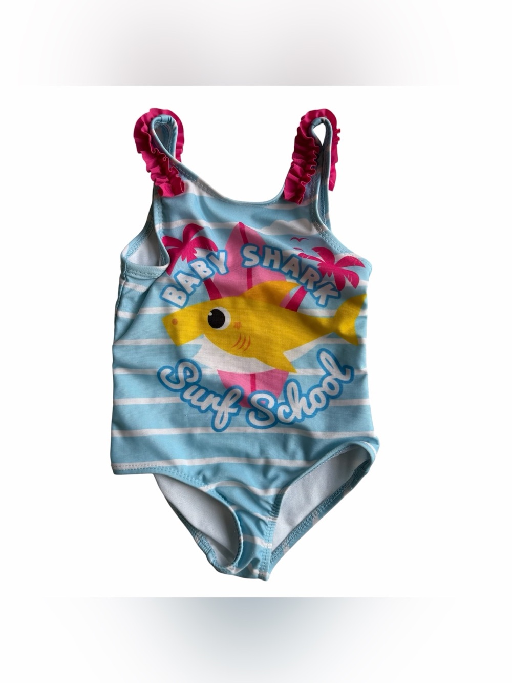 BABY SHARK Swimsuit Toddler Girl One Piece Swim Size 18m